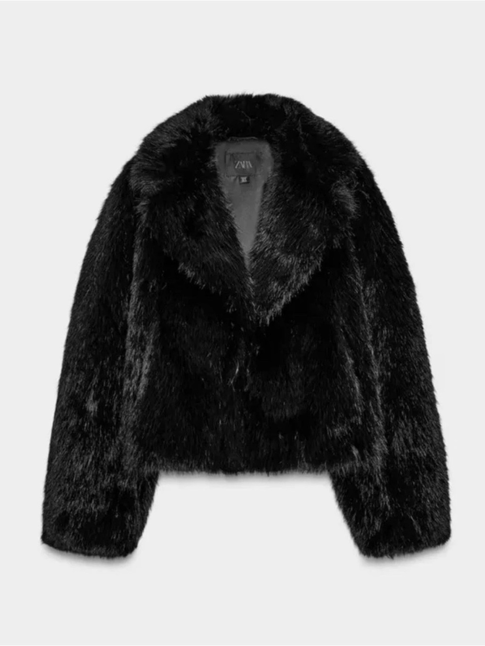 Zara Black Faux Fur Teddy Jacket